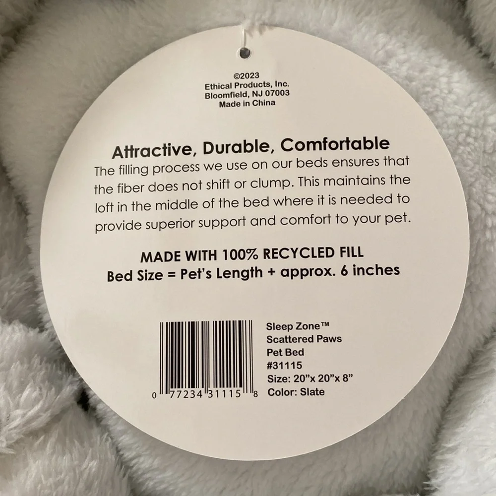 2/$28 or 1/$20 Spot Sleep Zone Cozy Pet Bed for Cats & Small Dogs 20” x 20” x 8”